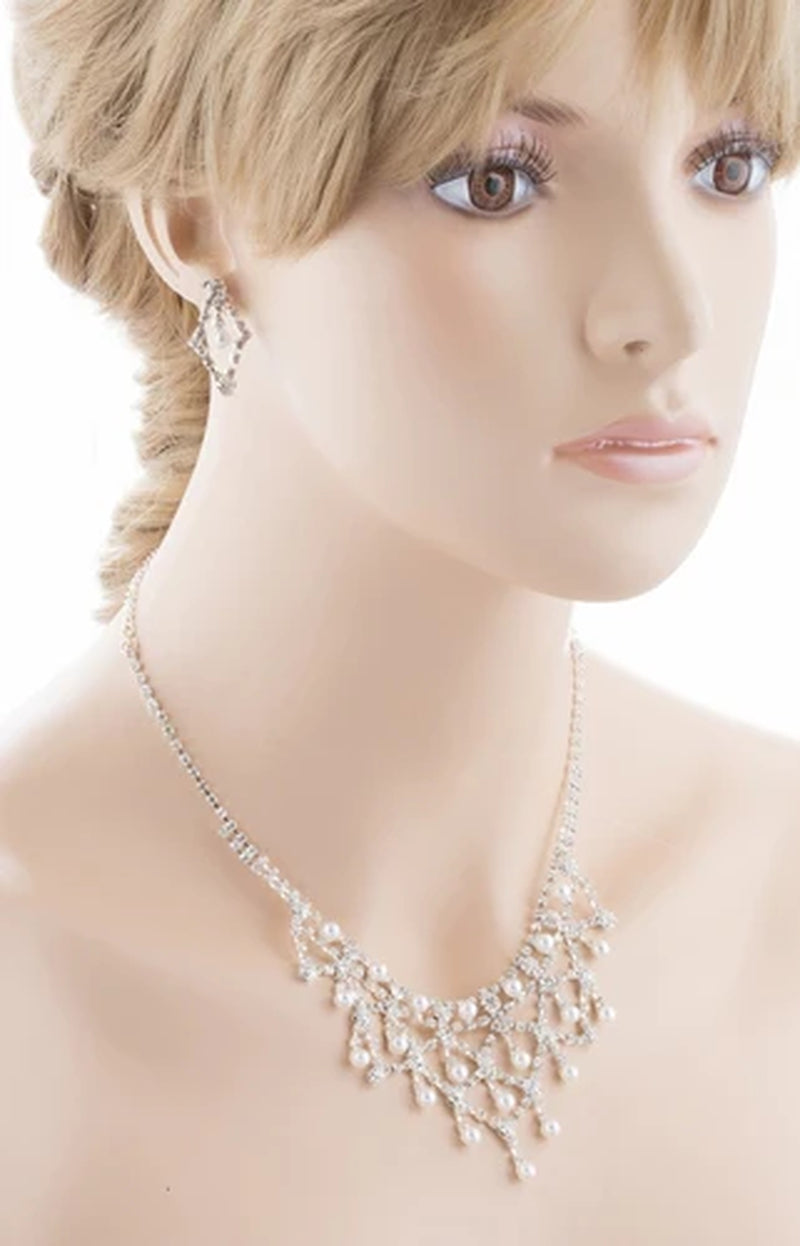 Bridal Wedding Jewelry Set Crystal Rhinestone