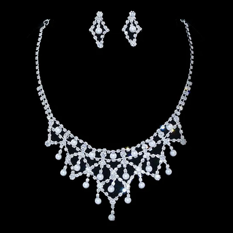 Bridal Wedding Jewelry Set Crystal Rhinestone