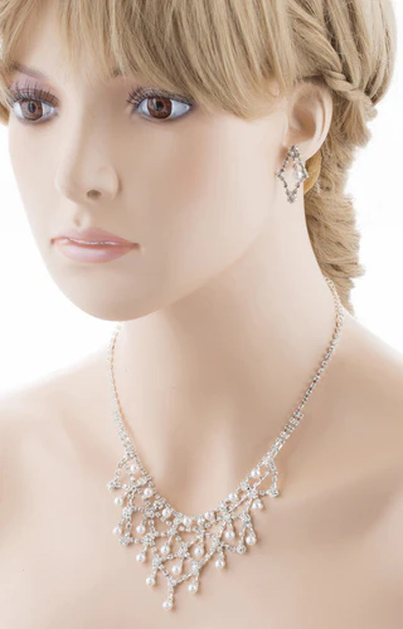 Bridal Wedding Jewelry Set Crystal Rhinestone